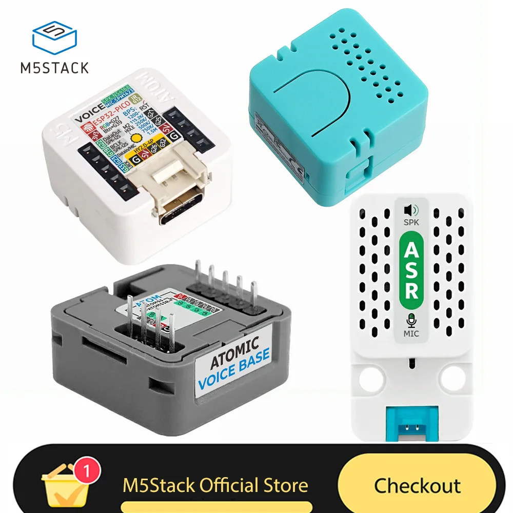 M5Stack Official ATOM Voice or Base ASR ESP32 Programmable Smart Speaker Development Board Kit For Home Assistant Voice Control