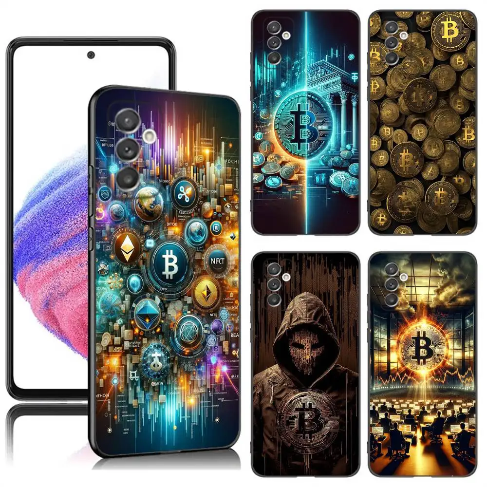 

Bitcoin Phone Case For Samsung S24,23,22,30,21,10,9,Ultra,Plus,Lite,FE,5G Black Soft Case