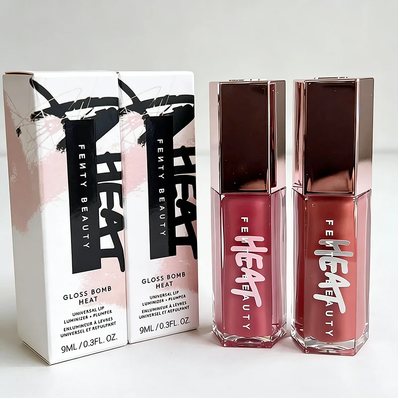 Lápiz Labial y Brillo Labial Fenty Beauty, Larga Duración, Hidratante, Efecto Agua, Antiadherente, RIRI FUSSY HEAT, Fenty Glow, Cosméticos Fussy