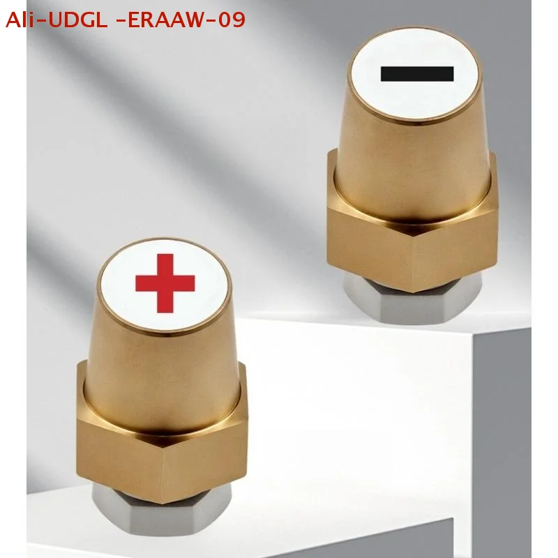 Twin Pack Car Battery Post Connectors; Hexagonal Brass Charge Screw Accessories for Positive & Negative Terminal