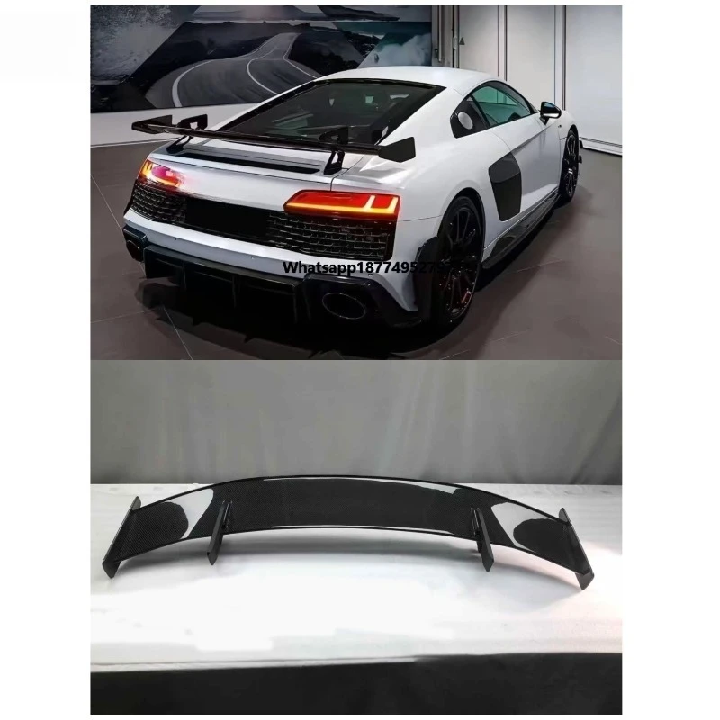 Dry Carbon Fiber Rear Spoiler for  R8 Upgrade Facelift Body Kit Auto Parts Tuning Trunk Spoiler Rear Wing Ducktail Aerokit