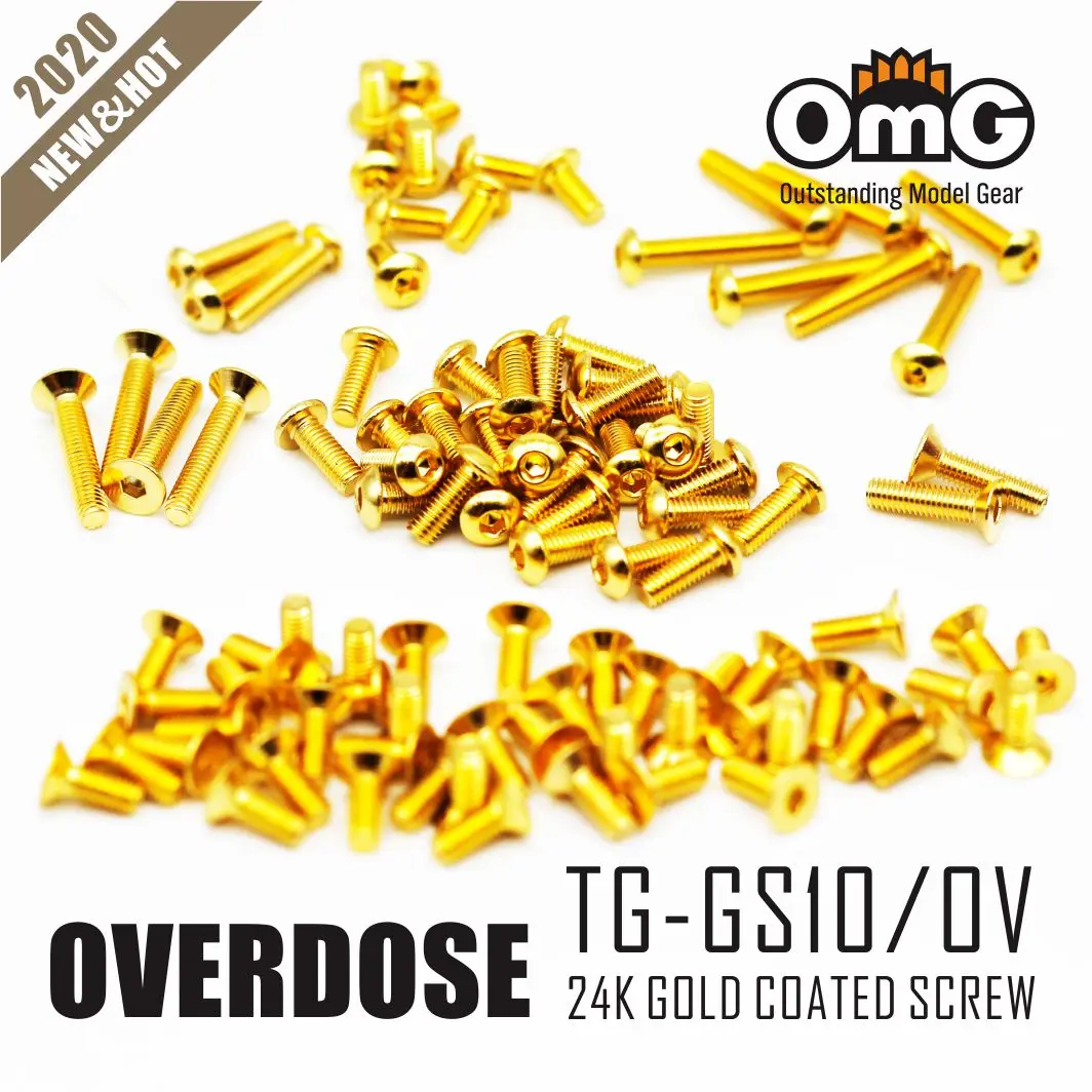 OMG-Kit de tornillos dorados M3 para coche teledirigido, 1/10, RDX, Yokomo, YD-2S, SX, SX2, SD, EXII, Usukani, PDS, oversize, Galm, MST, FXX, RMX, 2,0 S