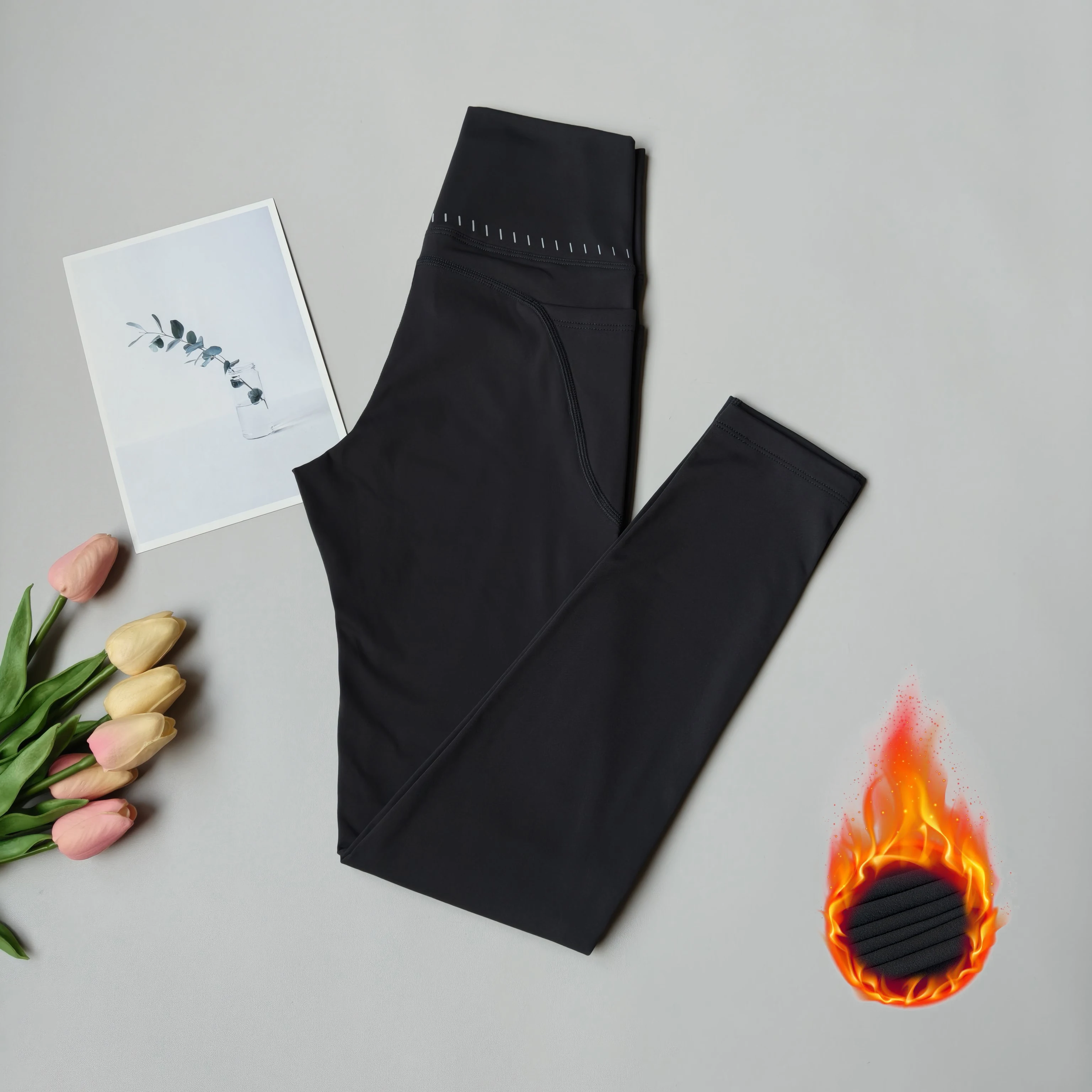 Mit Fleece gefütterte Yogahose für Damen mit Taschen, hoher Taille, Bauchkontrolle und Po-Lifting-Workout-Leggings zum Laufen