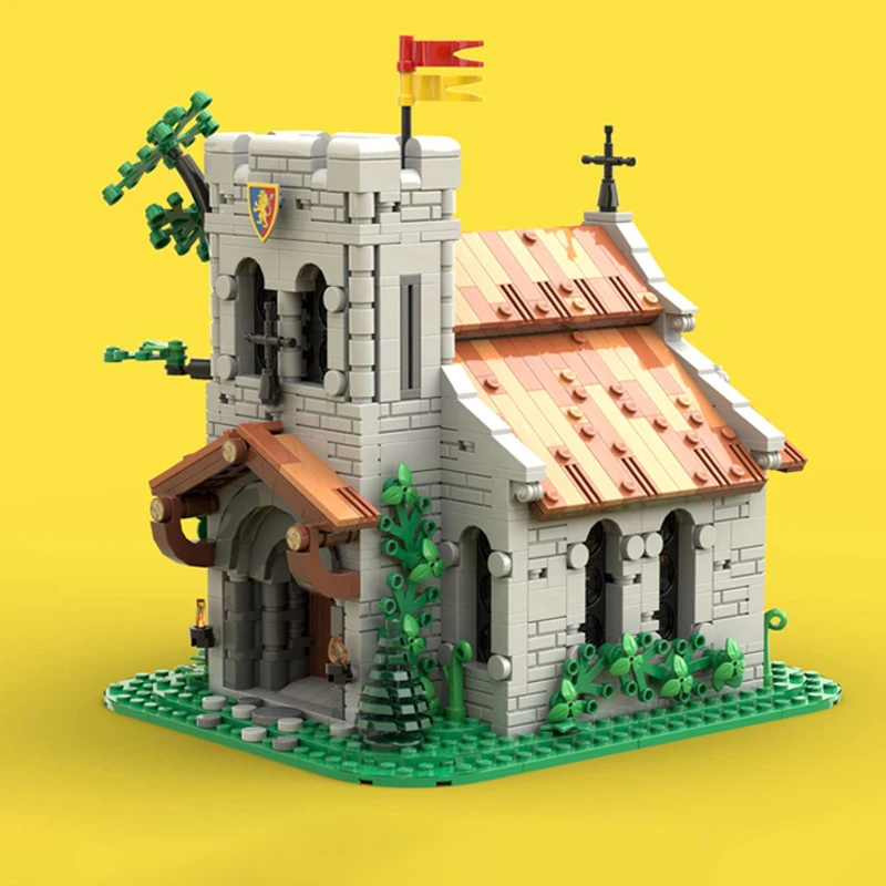 NEW 1449Pcs Medieval Knights Church Castle Model Building Blocks MOC-10305 DIY Architecture Bricks Children Toys Birthday Gifts