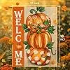 Fall Welcome Pumpkins Fall Garden Flag 12x18 Inch Double Sided jjp