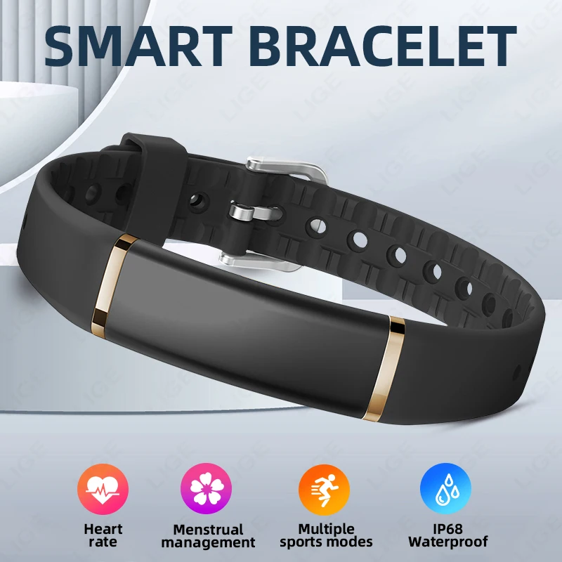 

2026 LIGE New Smart Bracelet Women Health Fitness Tracker Ultra-thin Heart Rate Monitoring Wristband Original Man Sports Watches