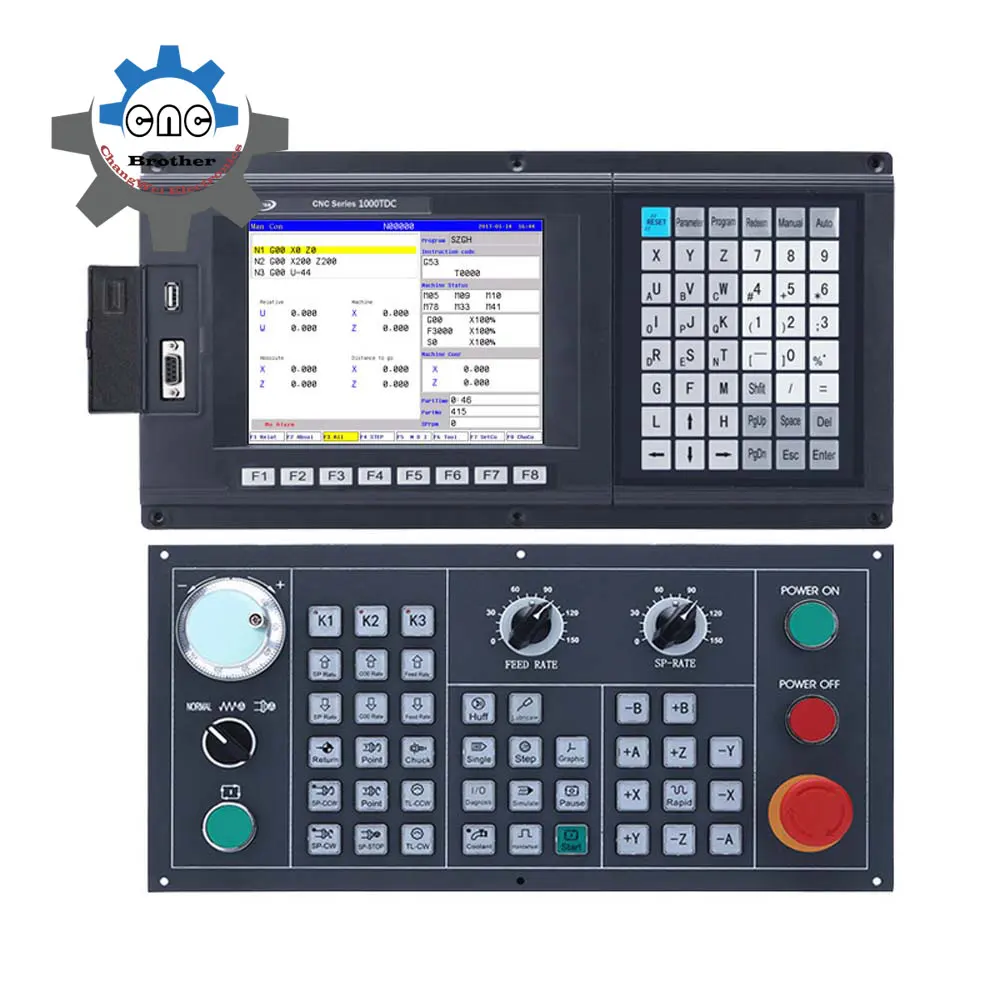 CNC 990TDc 1000TDc Lathe & Turnning Controller High-performance 2 Axis CNC Lathe Controller English Panel English Software