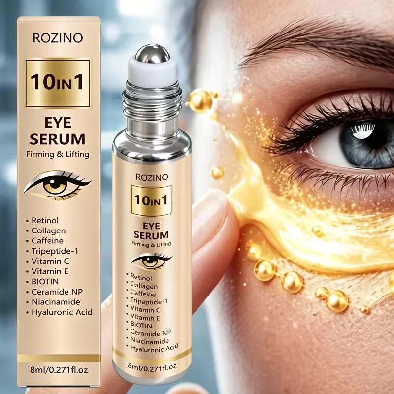 1/2/3 Tubes of 10 in 1 Roll-On Eye Cream Essence, Carefully Cares for the Eye Area, Provides Long-Lasting Deep Hydration, Absorbs Quickly Without Being Greasy, Gives a Smooth Touch to the Eyes, Suitable for All Skin Types, Unisex