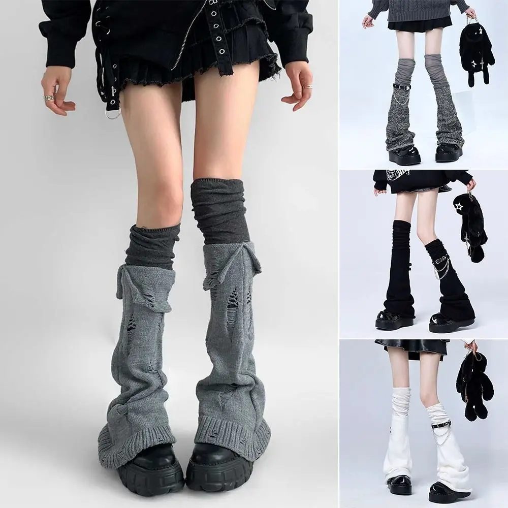 

Новые длинные кружевные гетры, расклешенные дизайнерские носки до бедра с кружевной отделкой, сохраняющие тепло носки Y2k в японском стиле