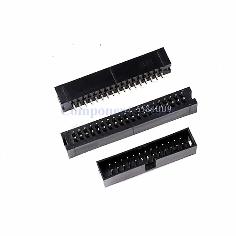 10PCS Pitch 2.54mm DC3 6/8/10/14/16/20/26/30/34/40/50 Pin 2x3/4/5/7/13Pin Straight Male Shrouded PCB IDC Socket Box Header JTAG