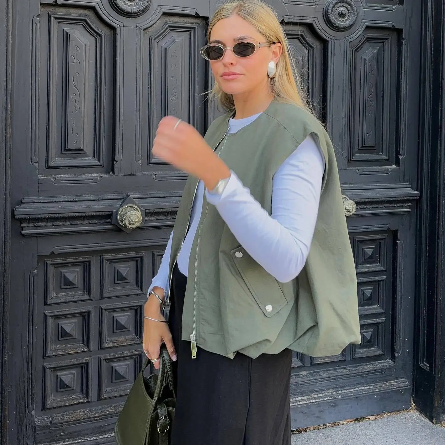 

Sli уличный жилет, модный ленивый Sle, морской ретро, для похудения, 4 цвета, женский модный жилет для поездок на работу, круглая молния