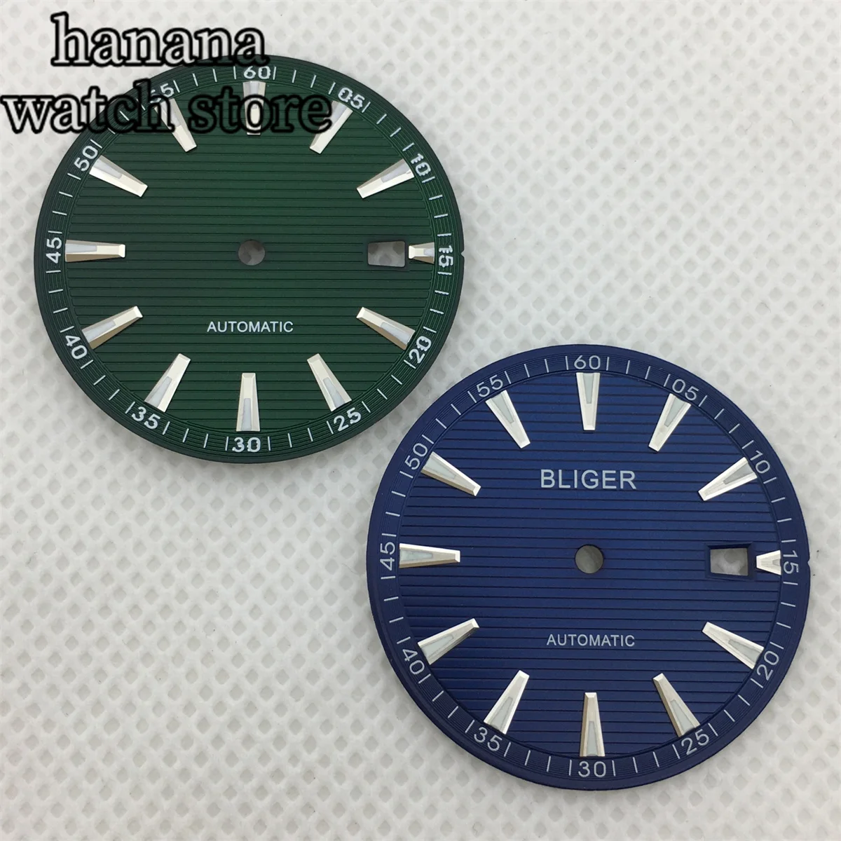 قرص NH35 33.3 ملم أسود أبيض أزرق-أخضر قرص أخضر مضيء مع قطع غيار ساعة الحركة NH35 NH36