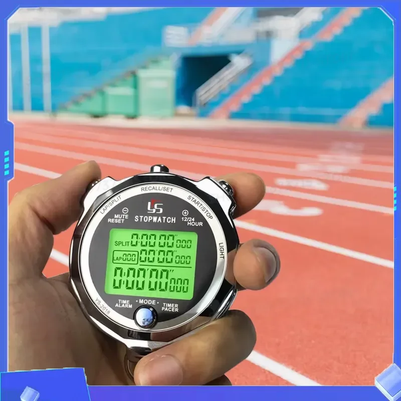 for Luminous Display Stopwatch Timer Metal Training Track and Field Referee Thousandth of a Second Running Training Sports