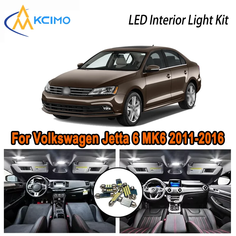 

For Volkswagen Jetta 6 MK6 2011-2016 2012 2013 2014 2015 LED Interior Dome Map Trunk Light Kit Car Led Lamps Canbus No Error