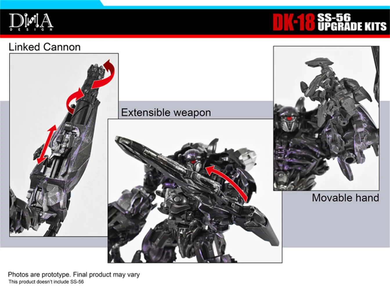 Kits de actualización de DNA Design DK-18 DK18 para transformación, SS56, accesorios de figuras de acción de Shockwave, en Stock