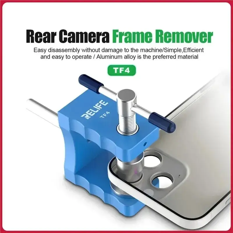 RELIFE TF4 Aluminum Alloy Rear Camera Frame Remover For Mobile Phone Maintenance Precise Frame Cover Glass Removal Fixture Tool
