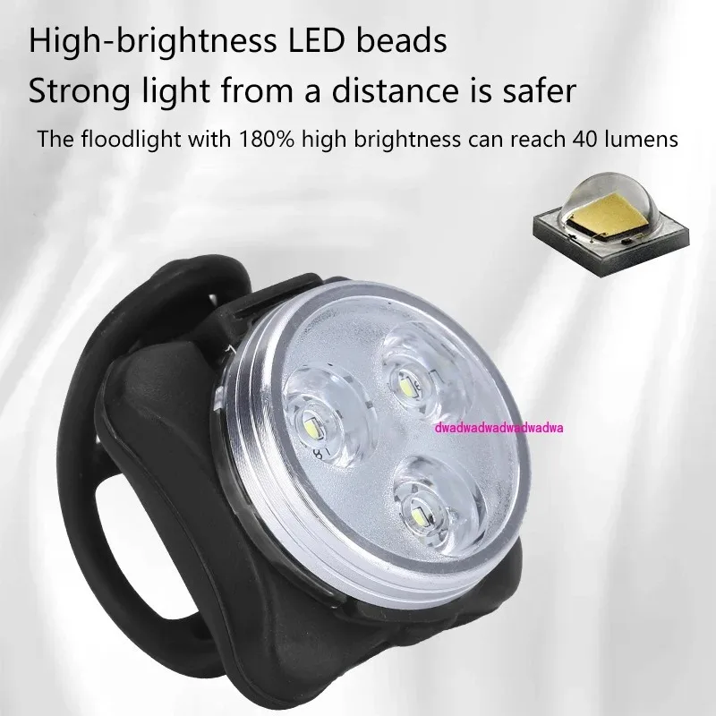 ضوء الدراجة، مصباح أمامي لشحن USB للدراجة الجبلية + مجموعة الضوء الخلفي التحذيرية، ملحقات ركوب الضوء الخلفي