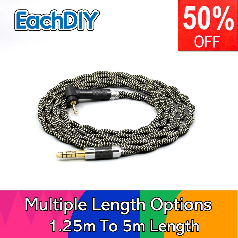 

2 Core 2.8mm Litz OFC Earphone Shield Braided Sleeve Cable For Fostex T50RP 50TH Anniversary RP Stereo Headphone LN008494