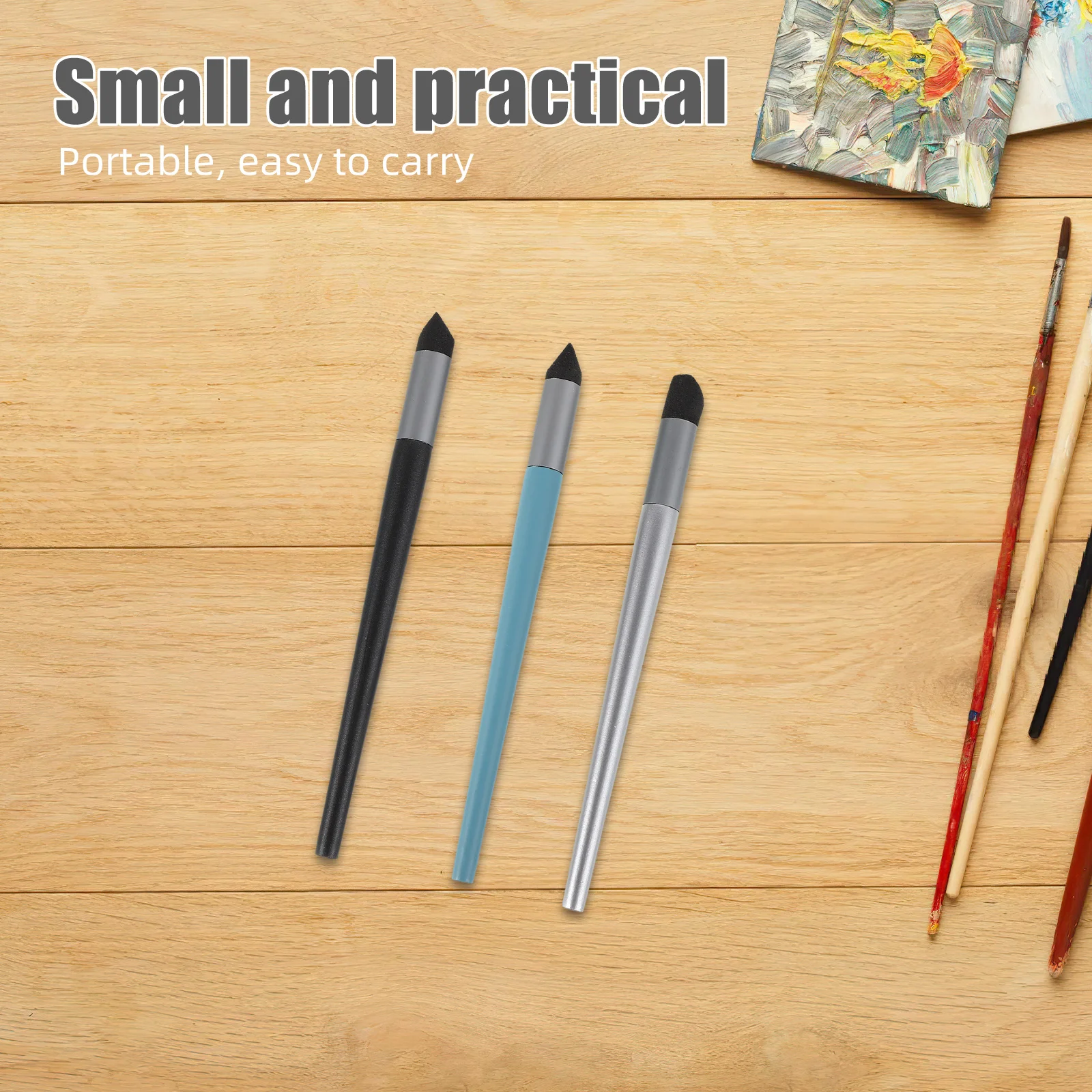 

6pcs Oil Pastel Blending Sponge Pen Soft Head Smearing Tool For Smooth Transitions Art Drawing Supplies Sketching Painting Oil