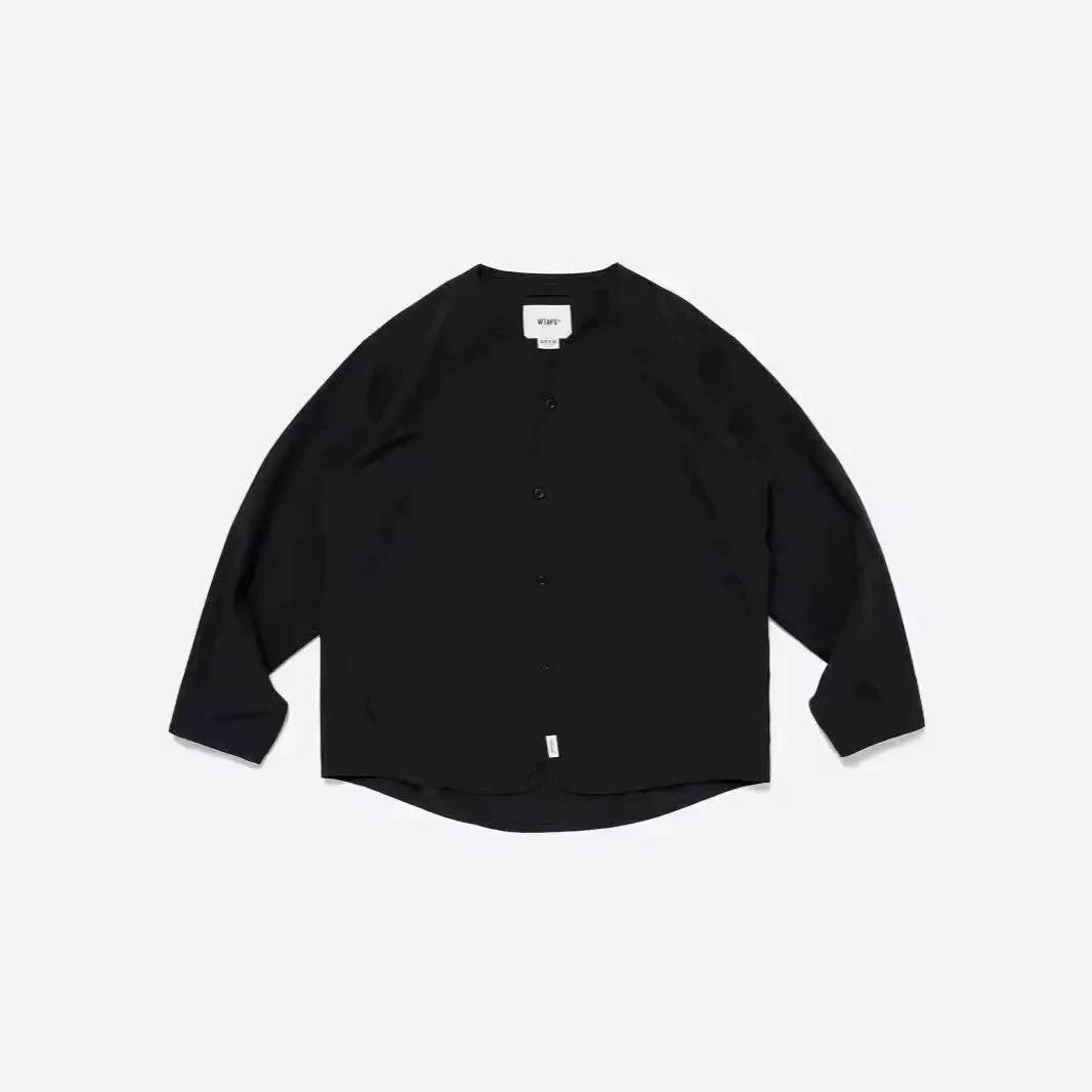 WTAPS SCOUT 02 LS POLY SPEC Long Sleeve Shirt Men 26SS Collarless Loose Fit Casual Japanese Streetwear Top