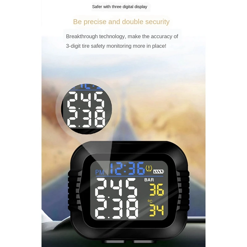 2X Waterproof Motorcycle Real Time Tire Pressure Monitoring System External Sensor Wireless LCD Display Moto TPMS