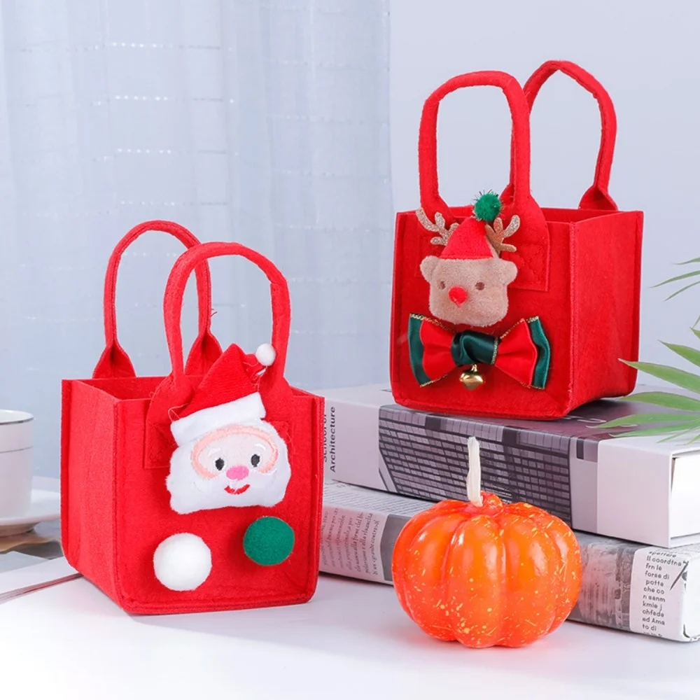 

Рождественская сумка для конфет, многофункциональная рождественская сумка-тоут, фетровая сумка, прочная рождественская подарочная сумка для детей, закуски, хранение конфет