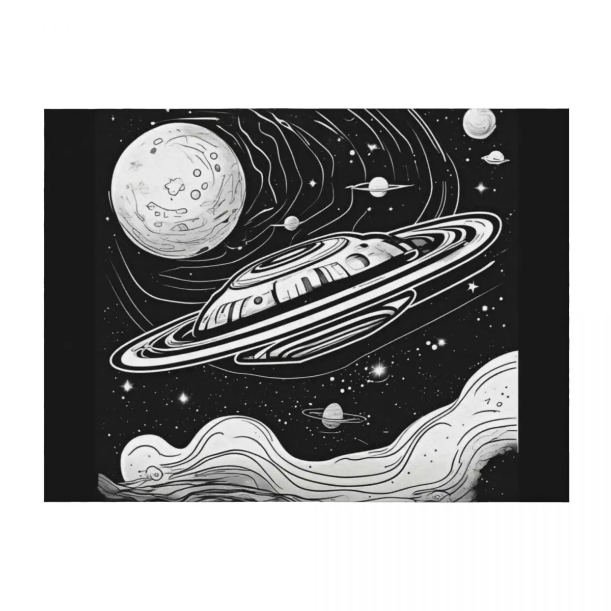

Interstellar journey Throw Blanket Baby Flannels Plaid Nap Blankets