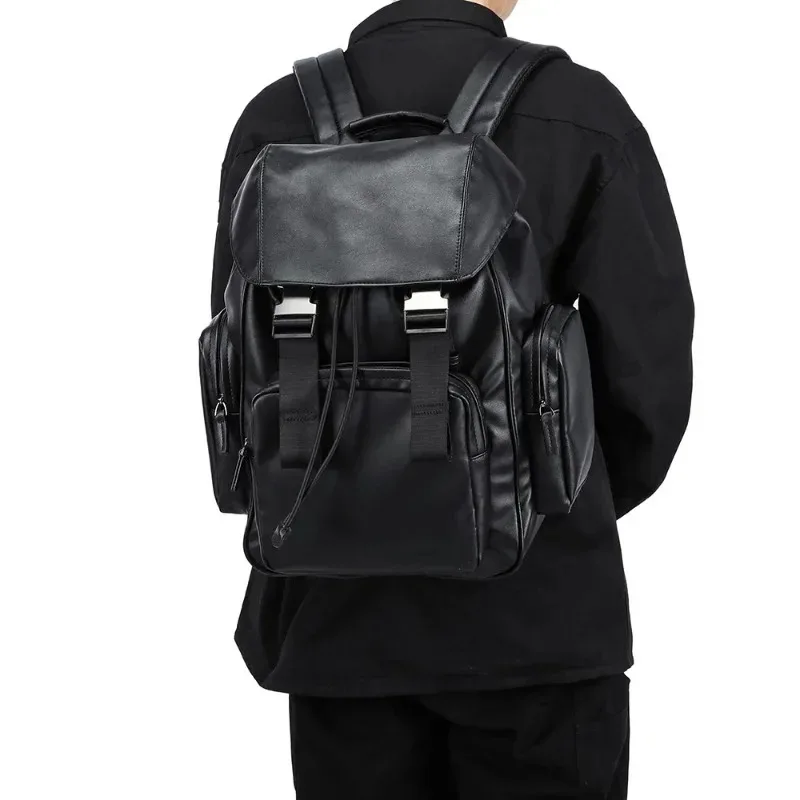 Luxury Retro Men's Backpack Fashion Flap Hasp Backpack For Men Large Capacity Laptop Bags Multiple Pockets Travel Backpacks