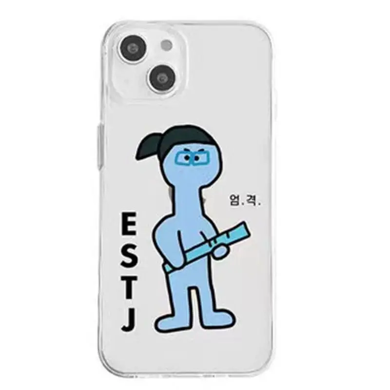 كوريا MBTI شخصية انفجار جراب هاتف آيفون 16 15 14 12 13 11ProMax Mini Pro XR XS 7 8Plus مكافحة قطرة الغطاء الواقي