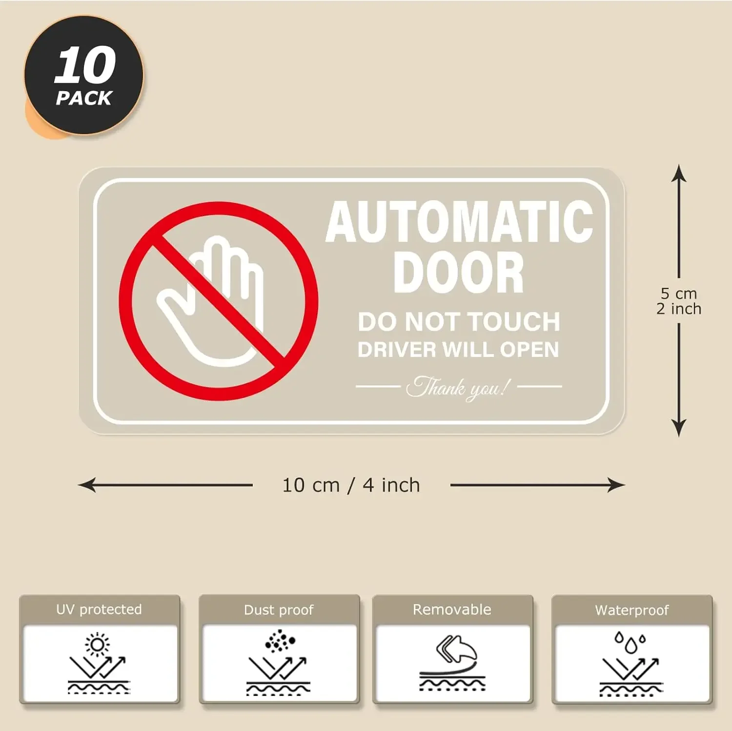 Auto Door Do Not Touch Sign Decals Removable Self-adhesive Vinyl Taxi Vehicle Window Stickers view 3