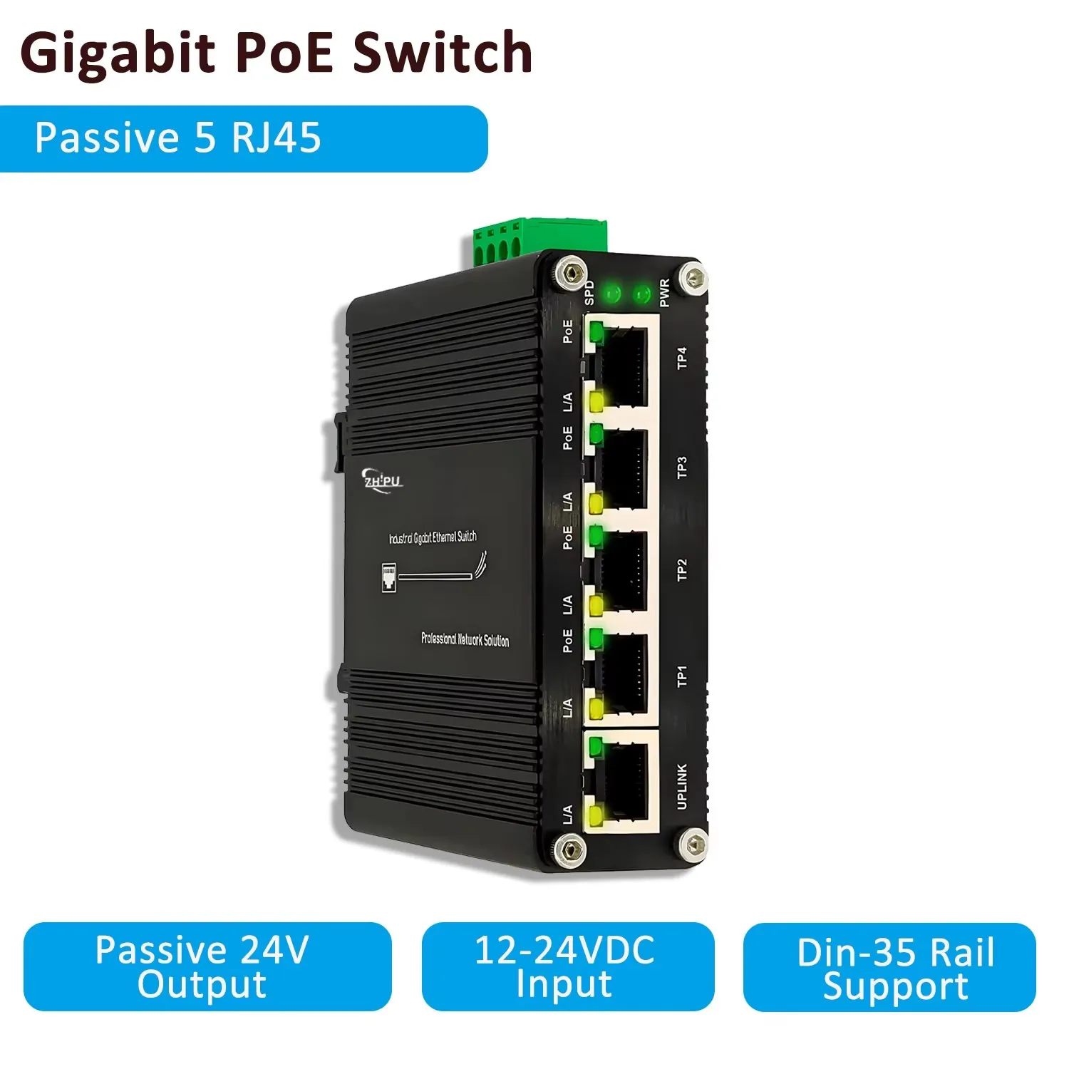 

Industrial 2/3/4/5-Port Optical Gigabit Ethernet Switch with SFP Slot, Plug & Play, Din-Rail Supporting