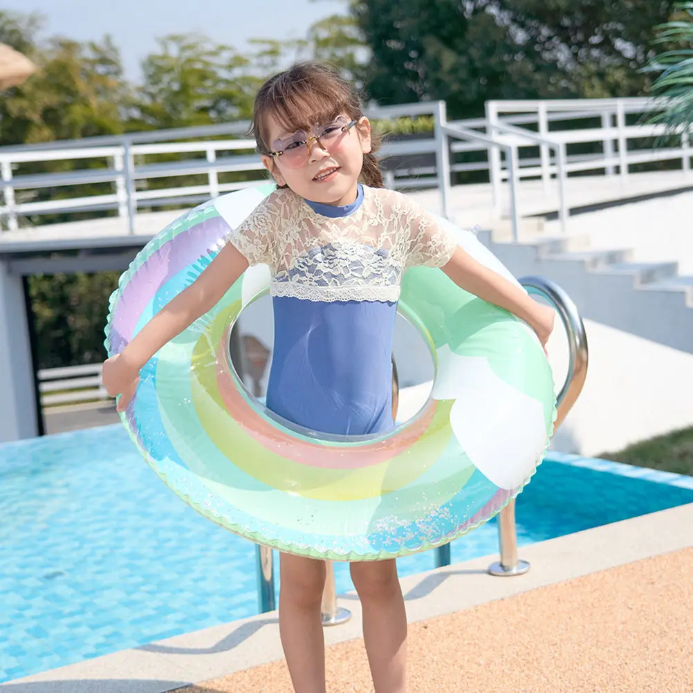 Sequin Design Swimming Ring Premium PVC Inflatable Pool Float Ring for Kids Adults Safe Smooth Skin Friendly Summer Water Fun