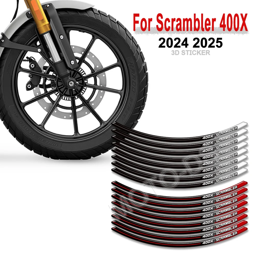 

Motorcycle Wheel Sticker Decal Rim Hub 3D Stickers Fuel Tank Pad Protector For Triumph Scrambler 400X 400 X 2024 2025