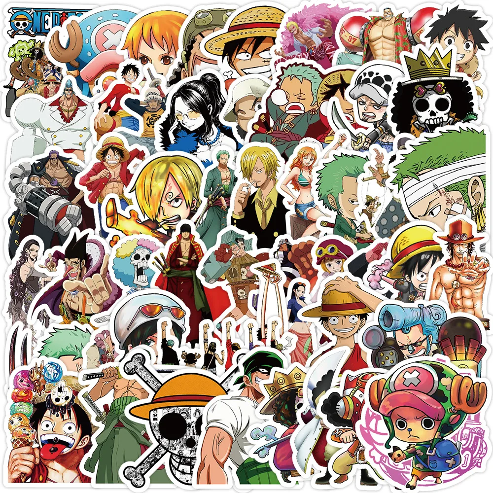 

10/30/50PCS Fun ONE PIECE Cartoon Anime Sticker DIY Phone Laptop Luggage Skateboard Graffiti Decals Fun for Kid