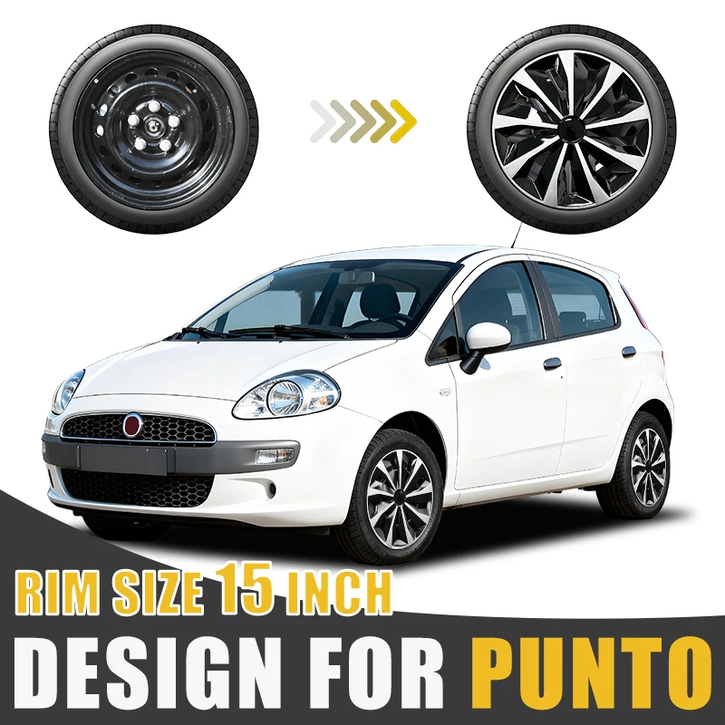 

4PCS 15 Inches Iron Wheel Hubcaps Universal Automobile Wheel Cap Design for Fiat Punto Replacement Wheel Rim Covers Accessories