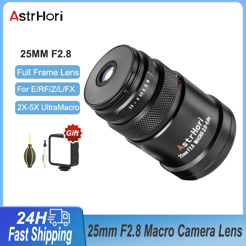 

AstrHori 25mm F2.8 2X to 5X Macro Magnification Auto Focus Camera Lens for Sony E A7S III A7RIV Nikon Z Canon RF FUJI FX L-mount