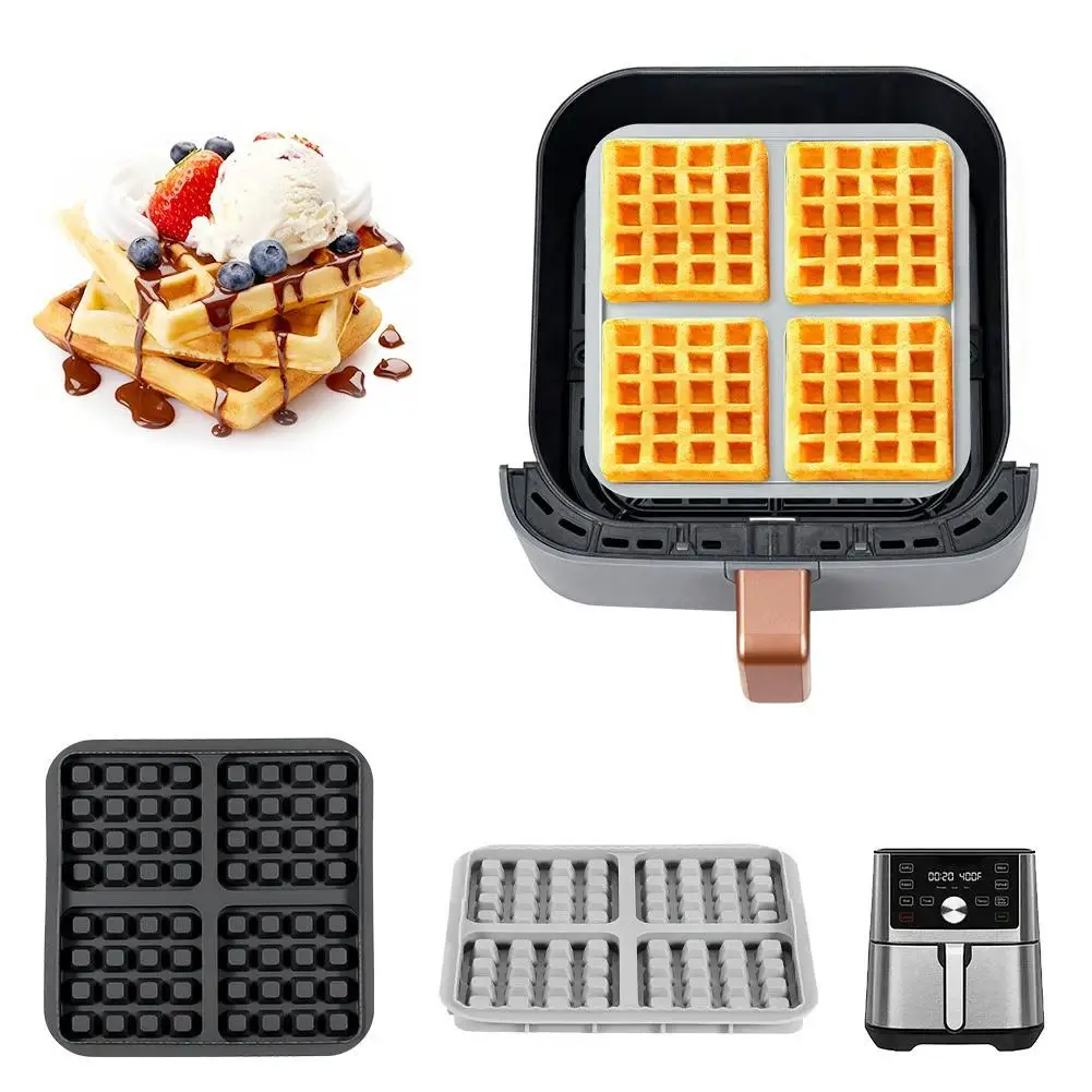 Silicone Air Fryer Mat Biscuit Mold Waffle Model Non-Stick Cooking Tray for Healthy Frying And Baking