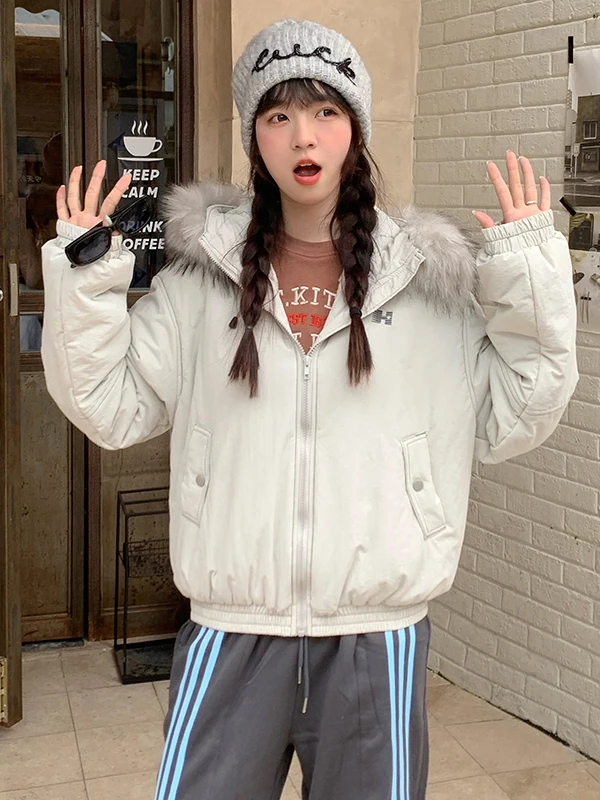 

Зимнее вязаное пуховое пальто с капюшоном American Sle в стиле ретро, женское хлопковое пальто Design Sense, модное длинное свековое пальто на молнии