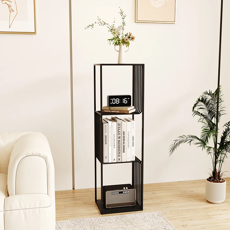 Modern Minimalist Iron Shelf for Living Room Multi-Functional Book Organizer with Storage Rack
