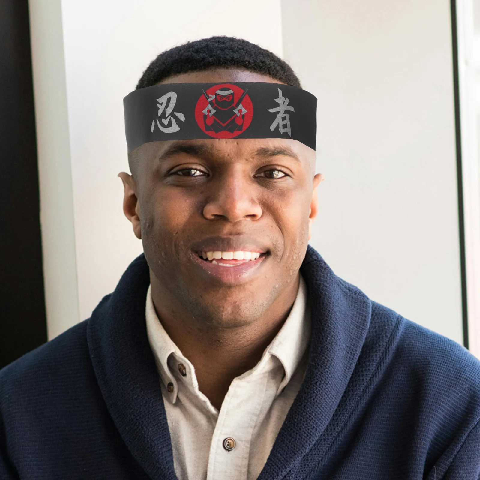 

2pcs Ninja Print Japanese Headband For Karate Chef Costume Men Women Comfortable Breathable Party Decorative Bandana Bushido