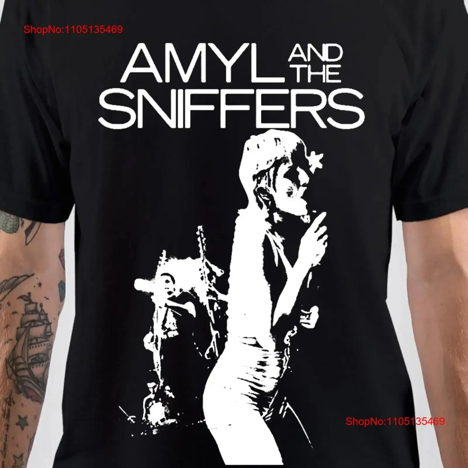 Vtg Amyl and The Sniffers Live In Tour Cotton Black T Shirt Full Size BT168 vintage Washed streetwear Comfortable Soft fashion