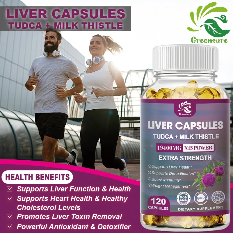 Greensure Milk Thistle Extract Liver Soft Capsules Improve Liver Damage Caused by Long-Term Drinking Support Liver Health