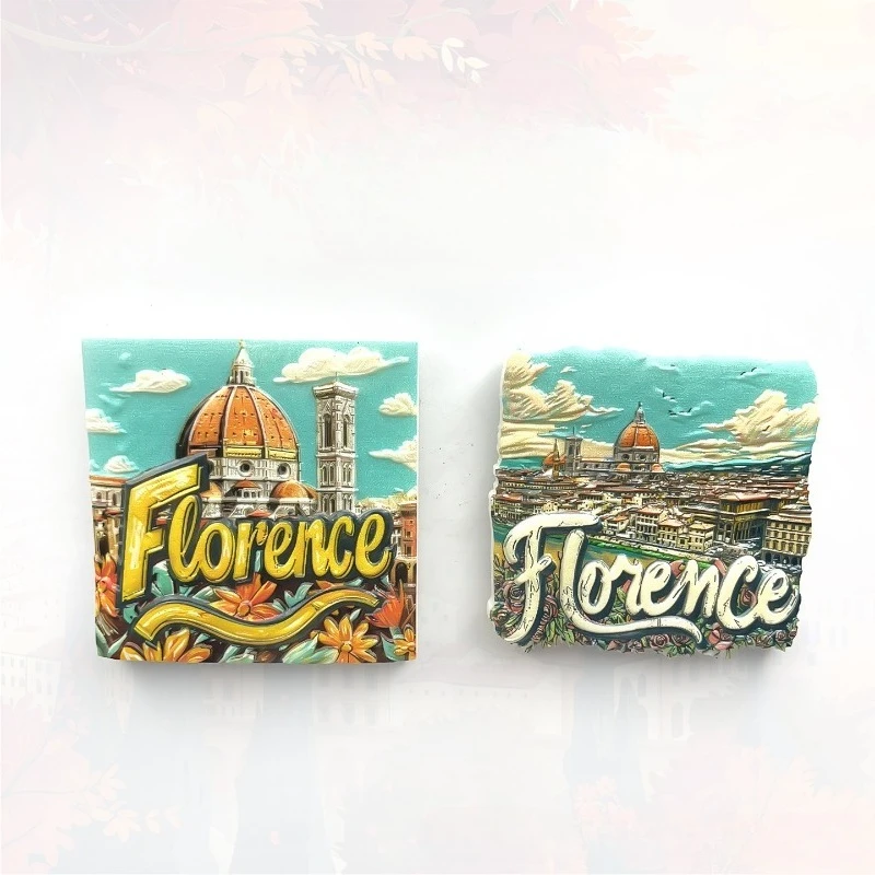 Italy Florence Refrigerator Sticker with High Aesthetic Value 3D Comic Style Simple and Portable Gift Souvenir Relief