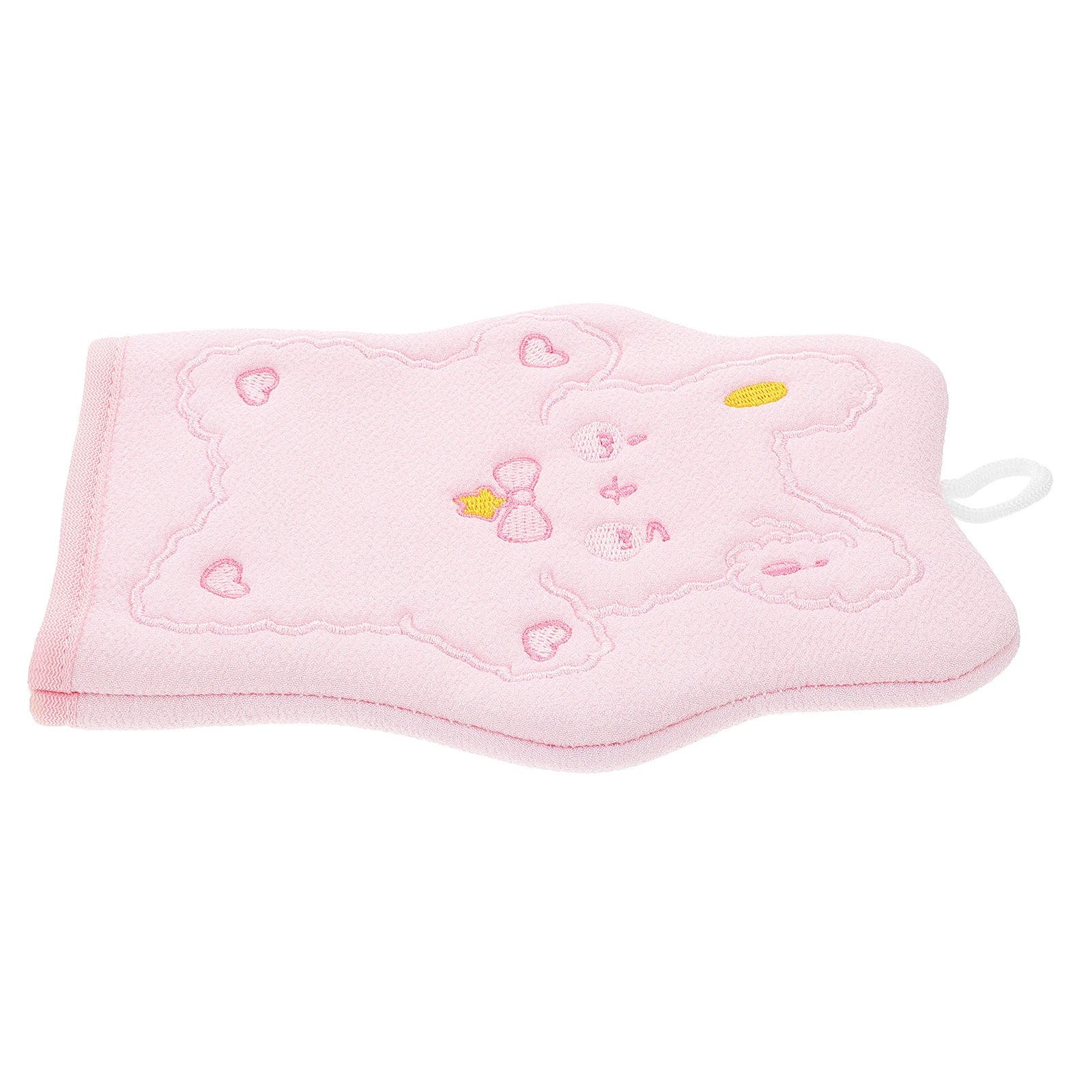 

2pcs Exfoliating Bath Gloves Cute Rabbit Embroidery Body Scrub Mitts Back Cleaning Durable Viscose Cotton Shower Gloves Travel