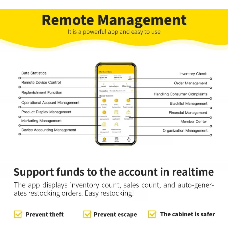 HAHA Smart Vending Freezer POS NFC Faixa de temperatura -8F a 50F para sorvete e bebidas (550)