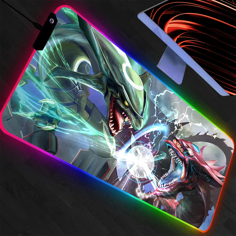 

Pokemon Pikachu RGB Backlight Mouse Pad Gamer Large LED Computer Pc Mousepad Carpet Gaming Accessories Keyboard Desk Mat