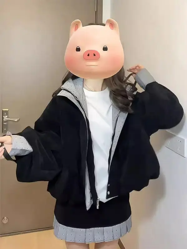 

Американский ретро-фальшивый джинт из двух частей, женский зимний новый дизайн, бейсбольная юбка, комплект из двух предметов