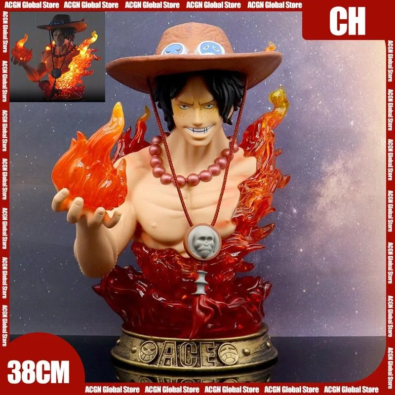 38cm One Piece Action Figures Sabo Portgas D Ace One Piece Flame Bound Battle Anime PVC Model Statue Decoeation Dolls Gifts Toys