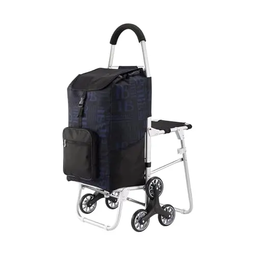 cart Shopping Carts Portable Aluminum Shopping Trolley Foldable with Seat Grocery Cart Practical  Hand