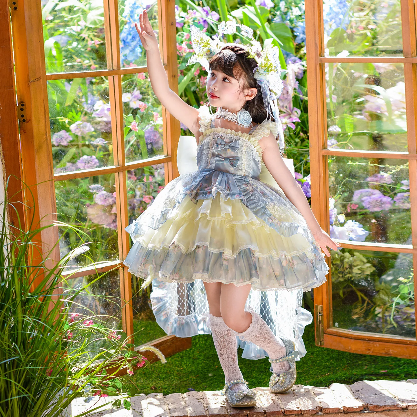 Girls summer dress new foreign style children's Lolita princess dress baby girl garden skirt